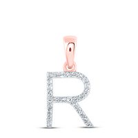 1/10CTW-DIA NK INITIAL &quot;R&quot; PENDANT