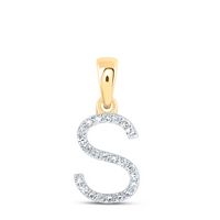 1/10CTW-DIA NK INITIAL &quot;S&quot; PENDANT
