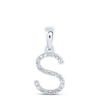 1/10CTW-DIA NK INITIAL &quot;S&quot; PENDANT