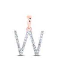 1/8CTW-DIA NK INITIAL &quot;W&quot; PENDANT