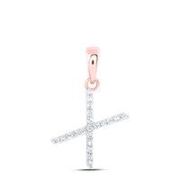 1/10CTW-DIA NK INITIAL &quot;X&quot; PENDANT
