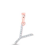 1/12CTW-DIA NK INITIAL &quot;Y&quot; PENDANT
