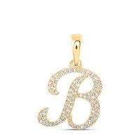 1/5 CTW-DIA NK INITIAL &quot;B&quot; PENDANT
