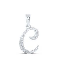 1/10 CTW-DIA NK INITIAL &quot;C&quot; PENDANT
