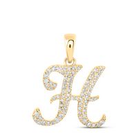 1/5CTW-DIA NK INITIAL &quot;H&quot; PENDANT