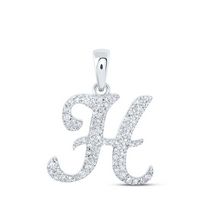 1/5CTW-DIA NK INITIAL &quot;H&quot; PENDANT