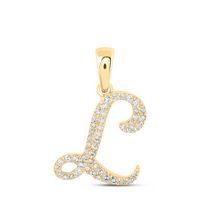1/8CTW-DIA NK INITIAL &quot;L&quot; PENDANT