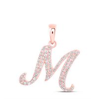 1/5CTW-DIA NK INITIAL &quot;M&quot; PENDANT