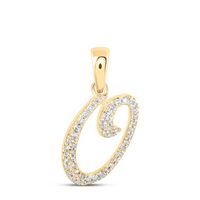 1/8CTW-DIA NK INITIAL &quot;O&quot; PENDANT