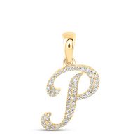 1/8CTW-DIA NK INITIAL &quot;P&quot; PENDANT