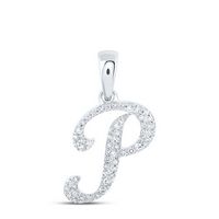 1/8CTW-DIA NK INITIAL &quot;P&quot; PENDANT