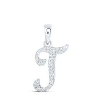 1/10CTW-DIA NK INITIAL &quot;T&quot; PENDANT