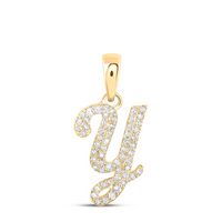 1/5CTW-DIA NK INITIAL &quot;Y&quot; PENDANT