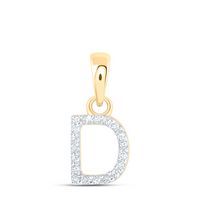 1/20CTW-DIA NK INITIAL &quot;D&quot; PENDANT