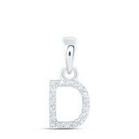 1/20CTW-DIA NK INITIAL &quot;D&quot; PENDANT