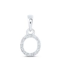 1/20CTW-DIA NK INITIAL &quot;O&quot; PENDANT