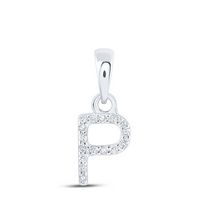 0.03CTW-DIA NK INITIAL &quot;P&quot; PENDANT