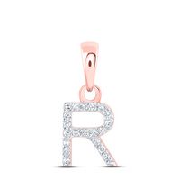 1/20CTW-DIA NK INITIAL &quot;R&quot; PENDANT