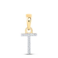 0.02CTW-DIA NK INITIAL &quot;T&quot; PENDANT