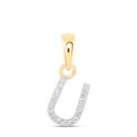 0.03CTW-DIA NK INITIAL &quot;U&quot; PENDANT