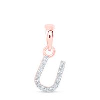 0.03CTW-DIA NK INITIAL &quot;U&quot; PENDANT