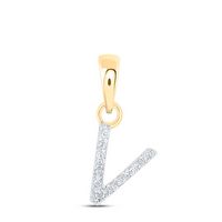 0.03CTW-DIA NK INITIAL &quot;V&quot; PENDANT