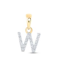 1/20CTW-DIA NK INITIAL &quot;W&quot; PENDANT