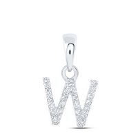 1/20CTW-DIA NK INITIAL &quot;W&quot; PENDANT