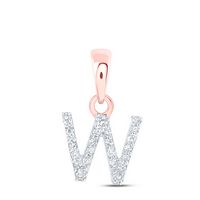 1/20CTW-DIA NK INITIAL &quot;W&quot; PENDANT