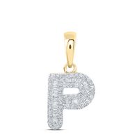 1/3CTW-DIA P1P2 INITIAL &quot;P&quot; PENDANT
