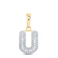 1/3CTW-DIA P1P2 INITIAL &quot;U&quot; PENDANT