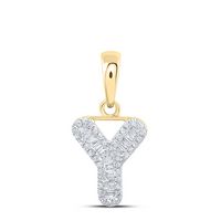 1/5 CTW-DIA P1P2 INITIAL &quot;Y&quot; PENDANT