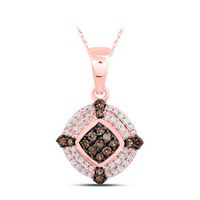 1/4CTW-DIA NK BROWN PENDANT