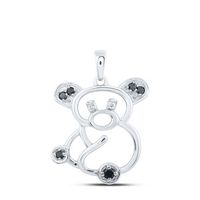 1/12CTW-DIA NK TEDDY BEAR PENDANT