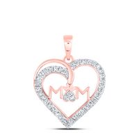 1/6CTW-DIA NK MOM HEART PENDANT