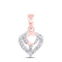 1/10CTW-DIA NK MOM HEART PENDANT