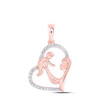 1/8CTW-DIA NK MOM HEART PENDANT