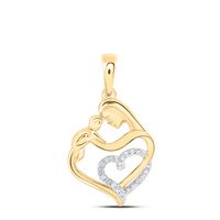 1/12CTW-DIA NK MOM HEART PENDANT