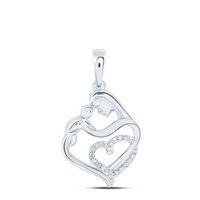 1/12CTW-DIA NK MOM HEART PENDANT