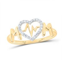 1/10CTW-DIA NK MOM HEART RING