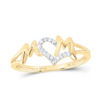 1/12CTW-DIA NK MOM HEART RING