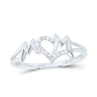 1/12CTW-DIA NK MOM HEART RING