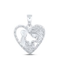 1/12CTW-DIA NK MOM HEART PENDANT