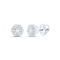 1/10CTW-DIA NK HEXAGON EARRING