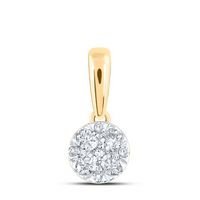 1/4CTW-DIA NK 4 STONE FLOWER PENDANT