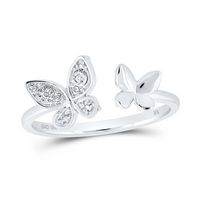 0.03CTW-DIA NK BUTTERFLY CUFF RING