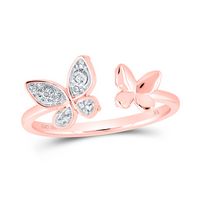 0.03CTW-DIA NK BUTTERFLY CUFF RING