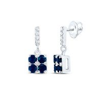 0.03CTW-DIA NKE 1/4CTW-SAPP NATURAL GEM DANGLING EARRING