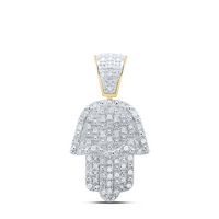 1/2CTW DIA P4 HAMSA PENDANT