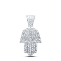 1/2CTW DIA P4 HAMSA PENDANT